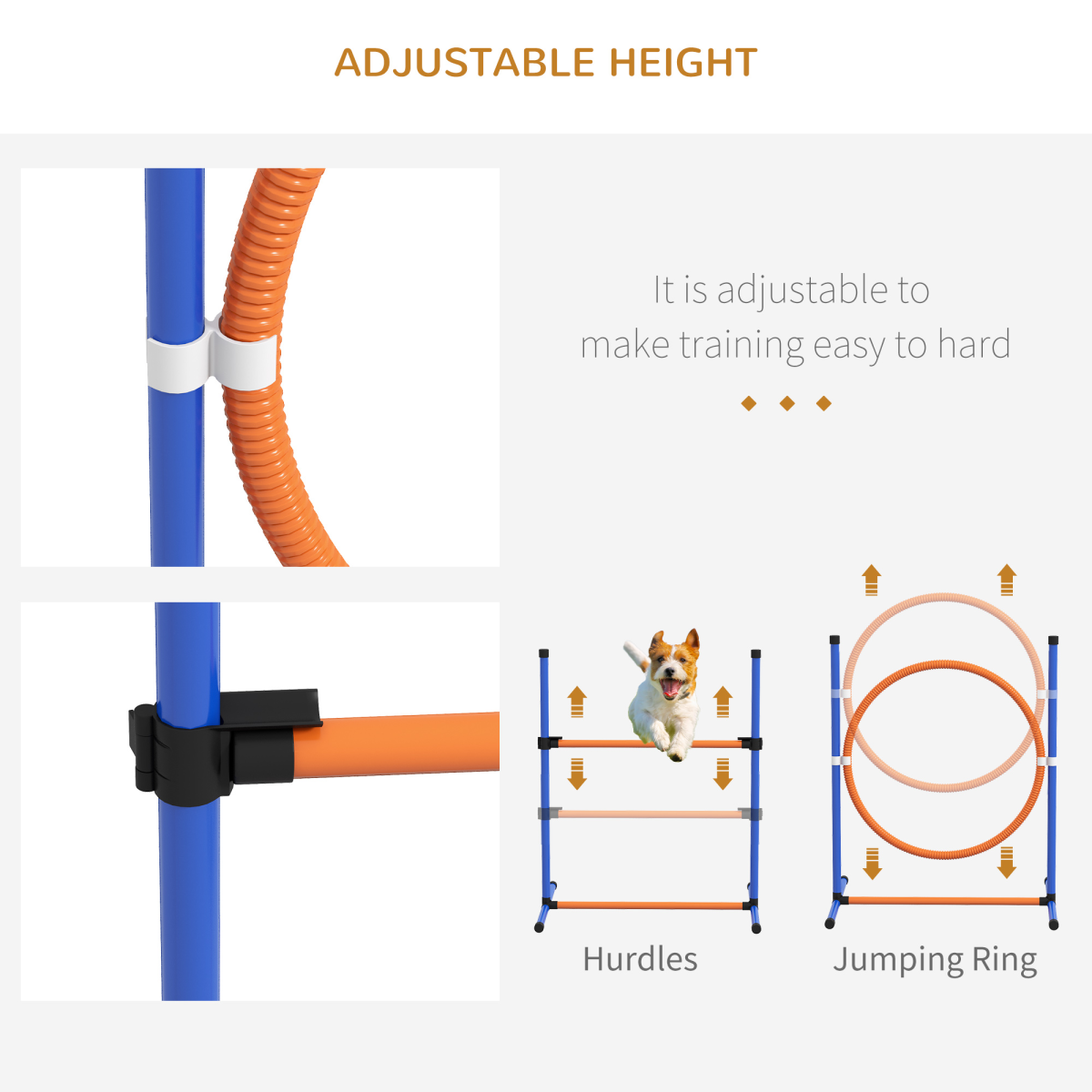 PawHut 4-Piece Dog Agility Training Kit with Carry Bag