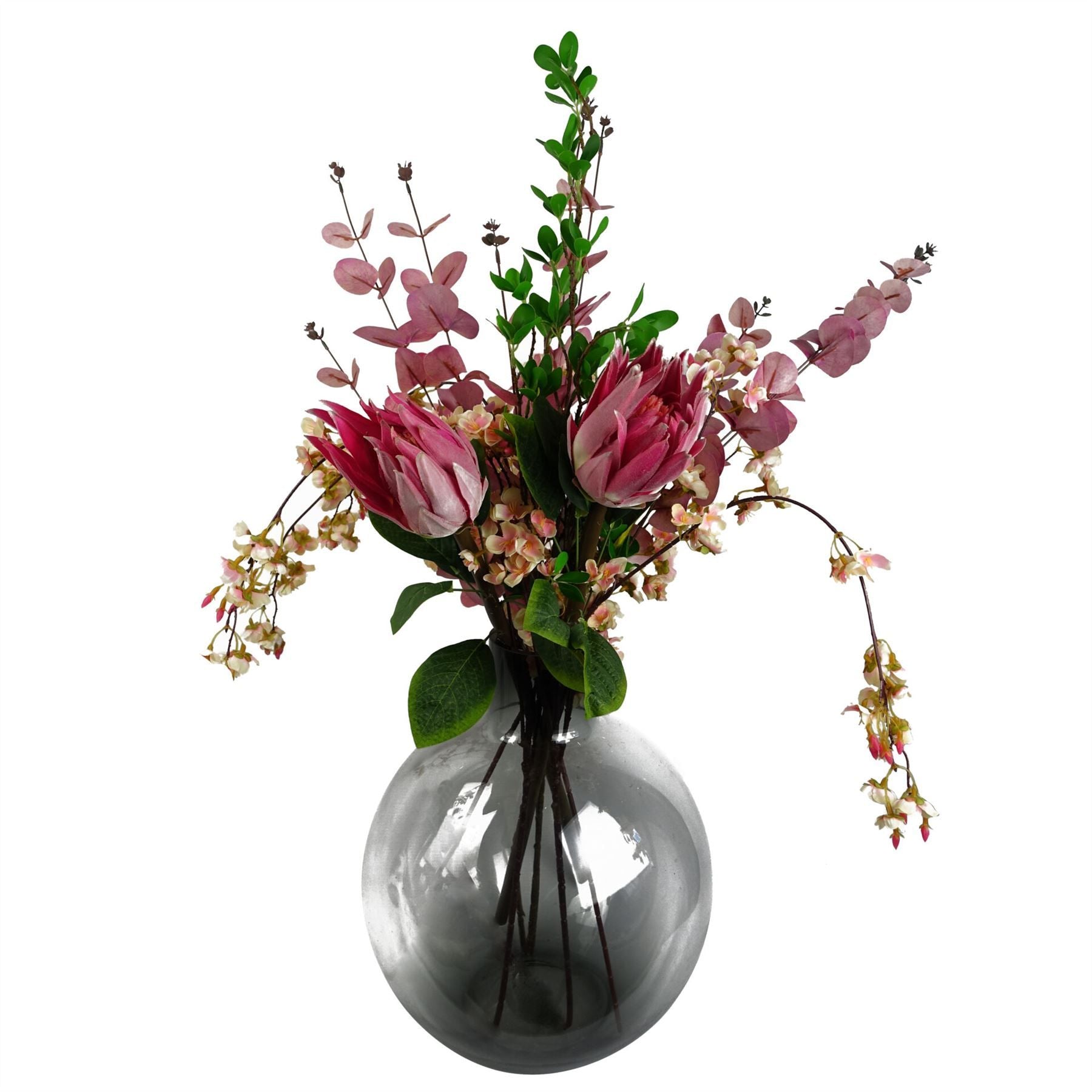 Realistic Pink Eucalyptus Foliage Stem 80cm Wired Shapable Stem