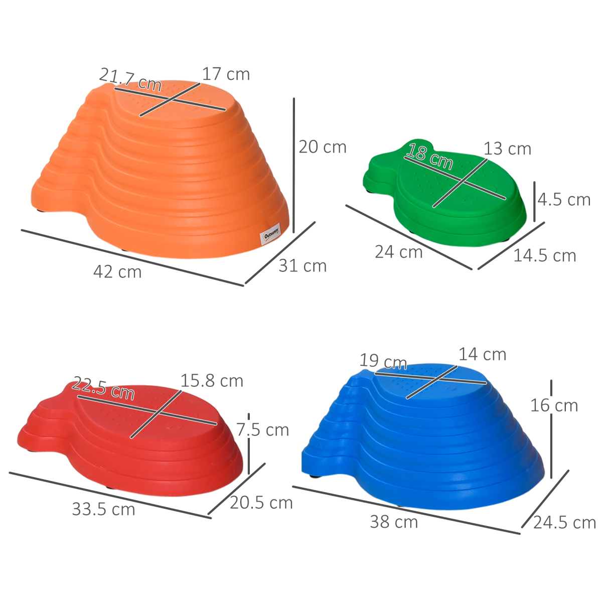 11-Piece Fish-Shaped Balance Stepping Stones for Kids, Multicoloured