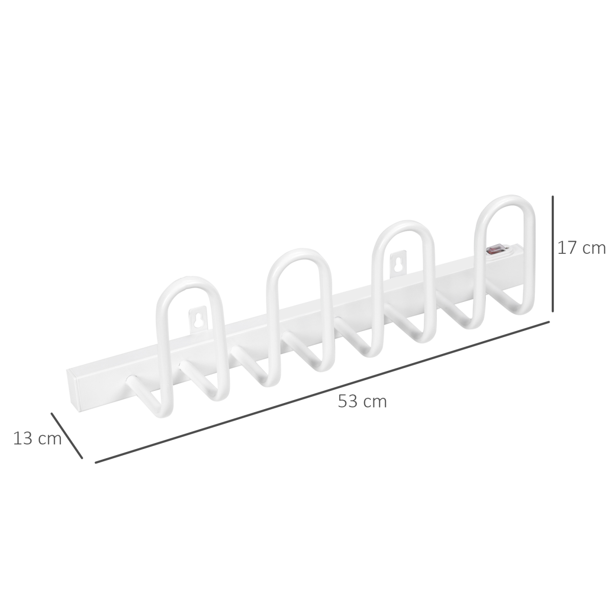 HOMCOM Electric Shoe Dryer, Wall-Mount for 2 Pairs of Shoes, Boots, Leather Shoes, Socks, White