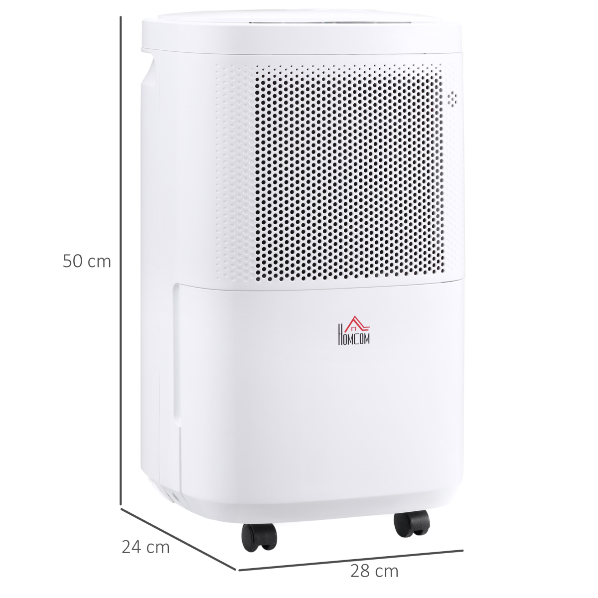 HOMCOM 10L/Day Portable Quiet Dehumidifier, 2.2L Tank, 2 Speeds, 4 Modes, 24H Timer, Home Laundry Room Moisture Removal