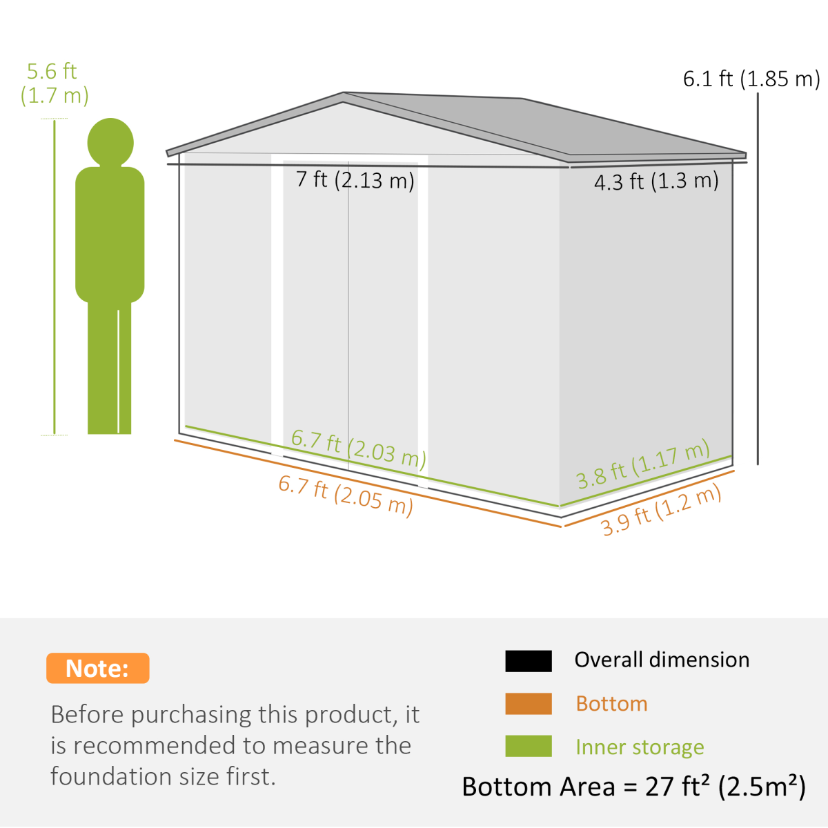 Outsunny Galvanized Metal Garden Shed with Locking Double Doors and Ventilation, Brown