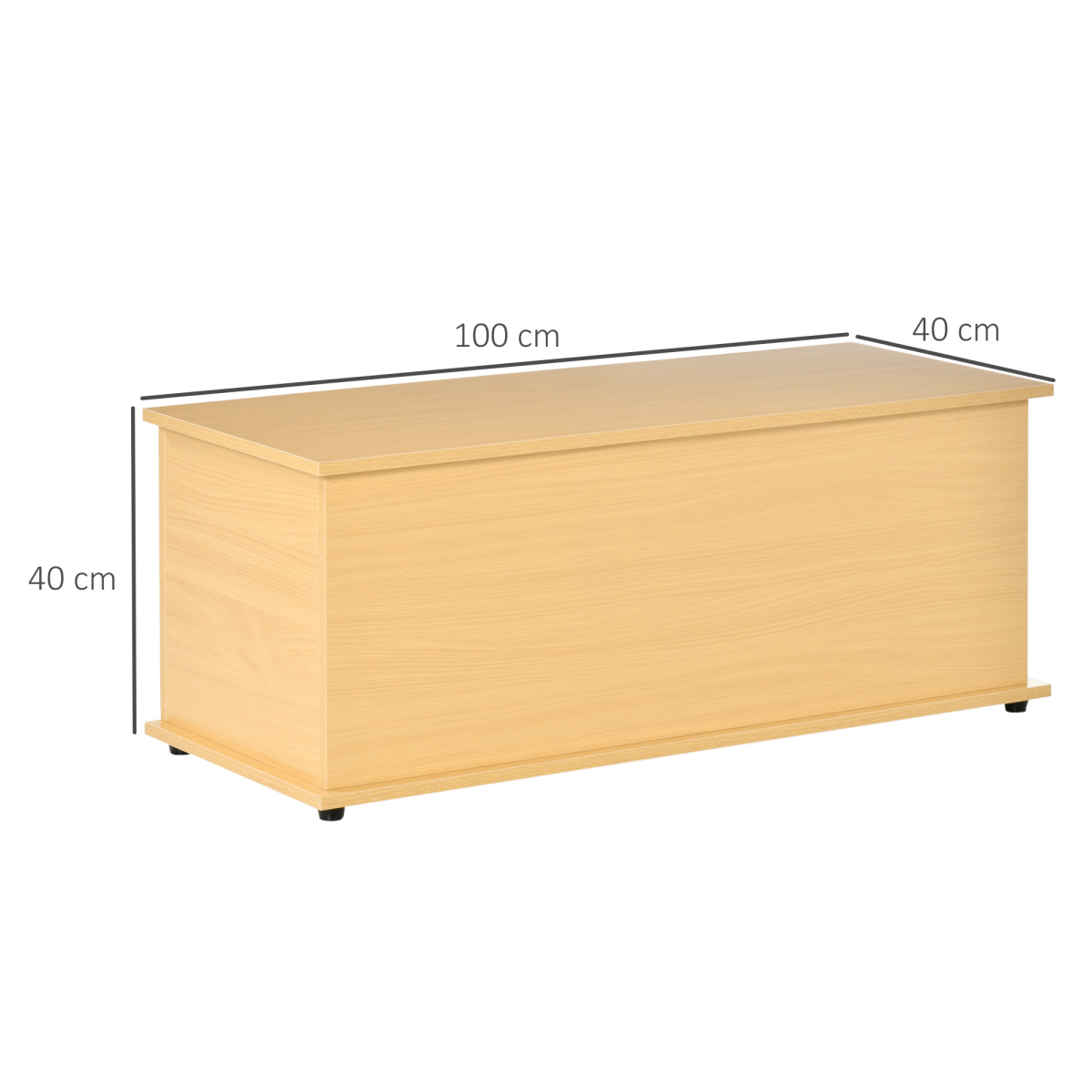 Storage Box Chest Lid Spacious Collect Cabinet Chipboard -Burlywood