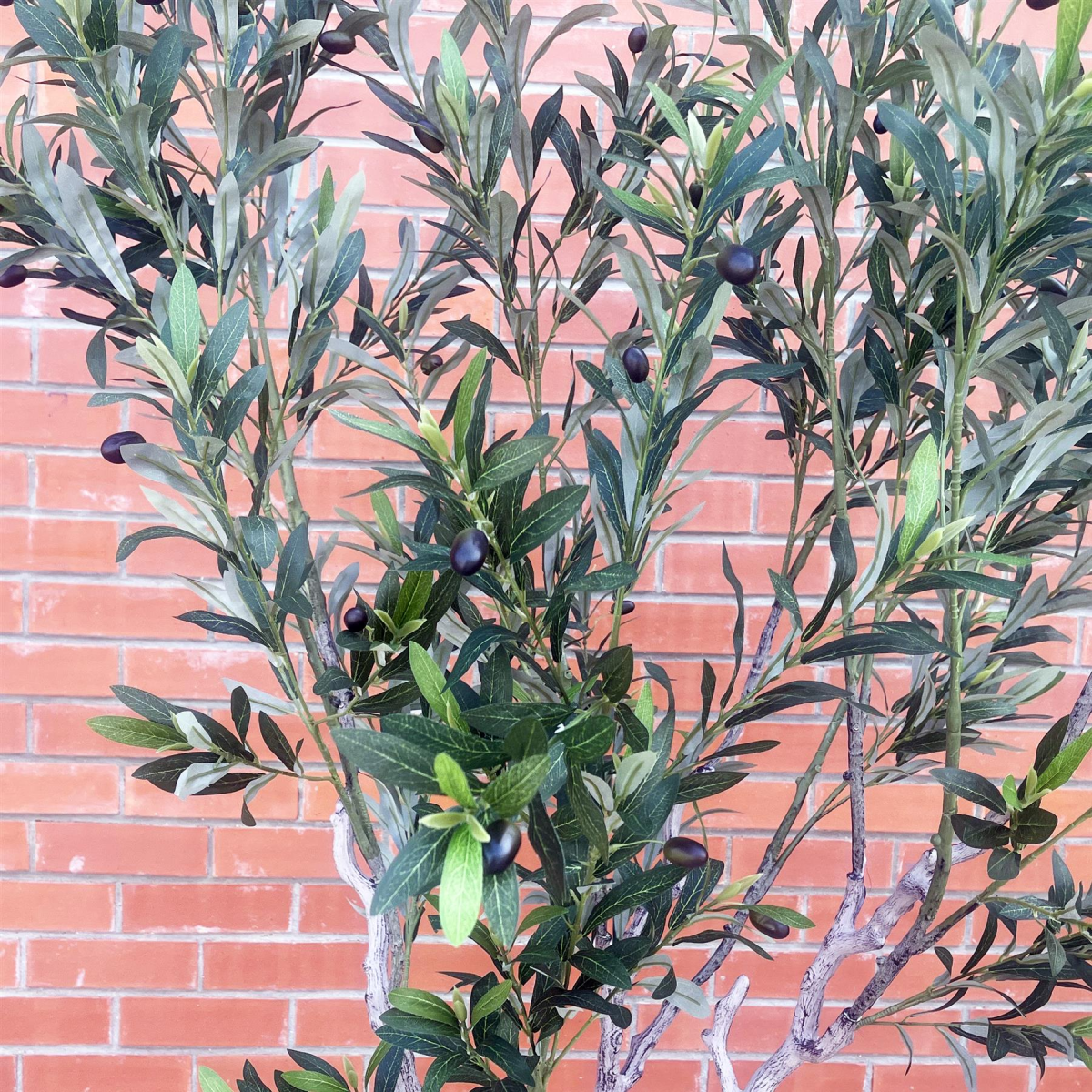 200cm Tall Artificial Olive Tree with Decorative Stone-Effect Planter