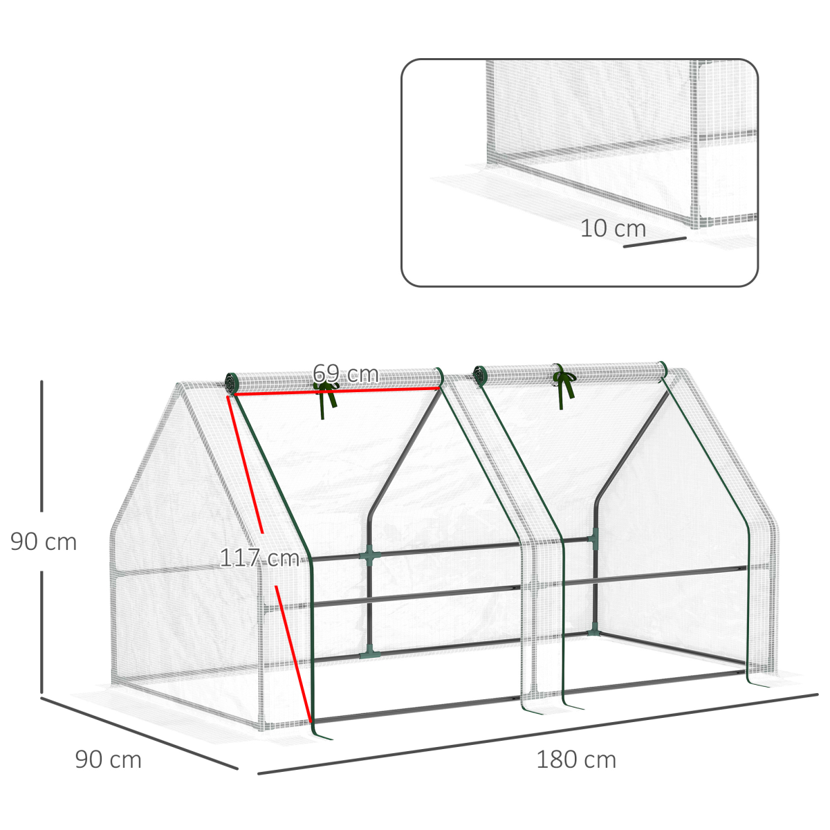 Outsunny Mini Portable Greenhouse Tunnel for Plants & Vegetables
