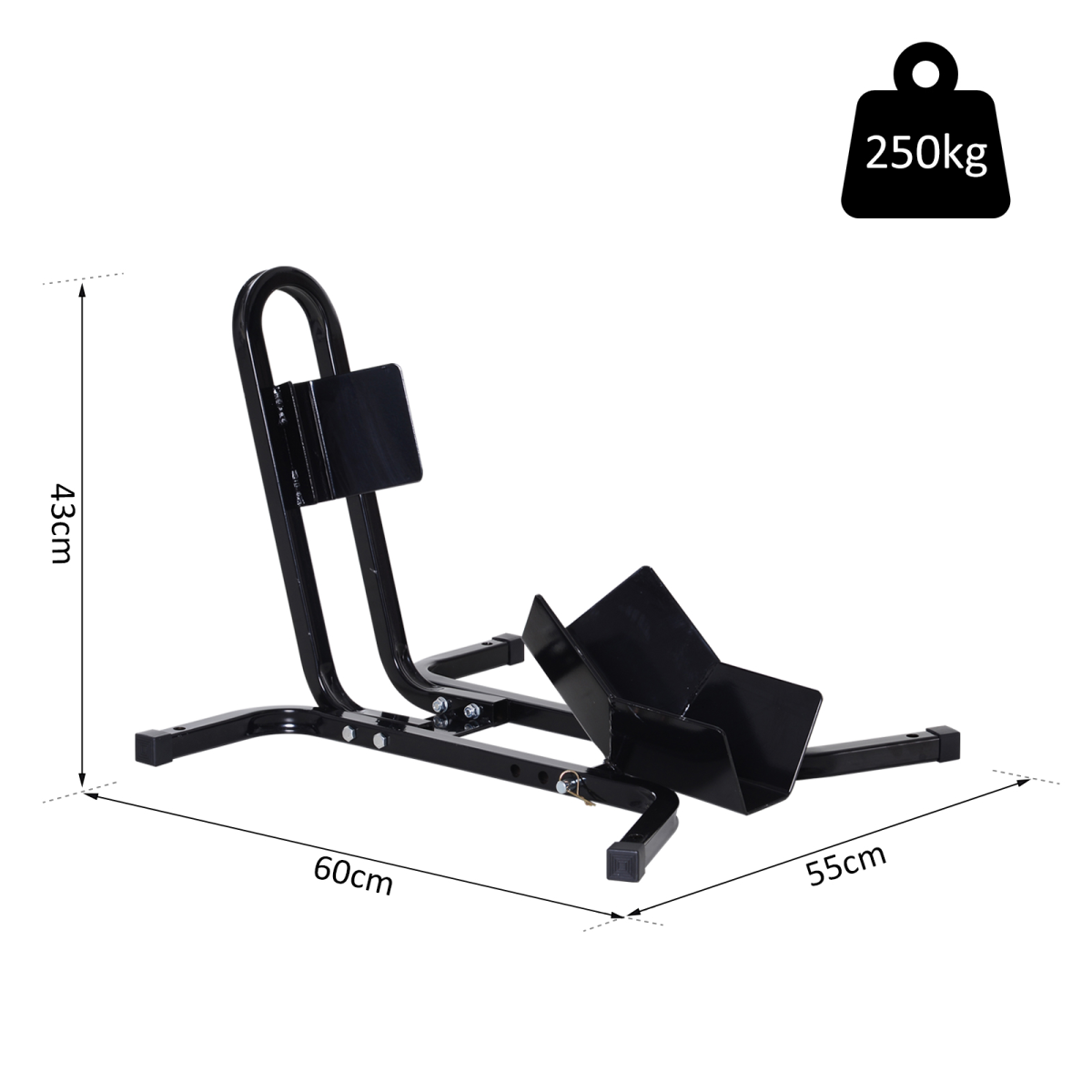 Adjustable Metal Motorcycle Wheel Chock with Pre-Drilled Holes, Freestanding Motorbike Holder