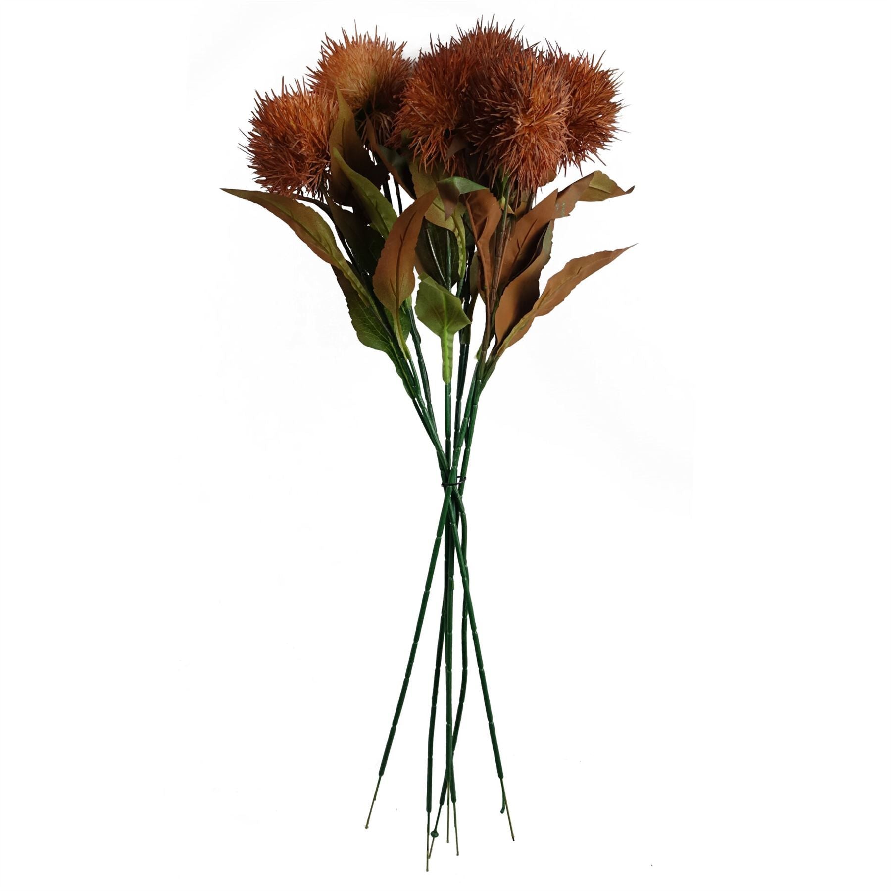 Leaf 70cm Yellow Artificial Globe Thistle Flower Stem