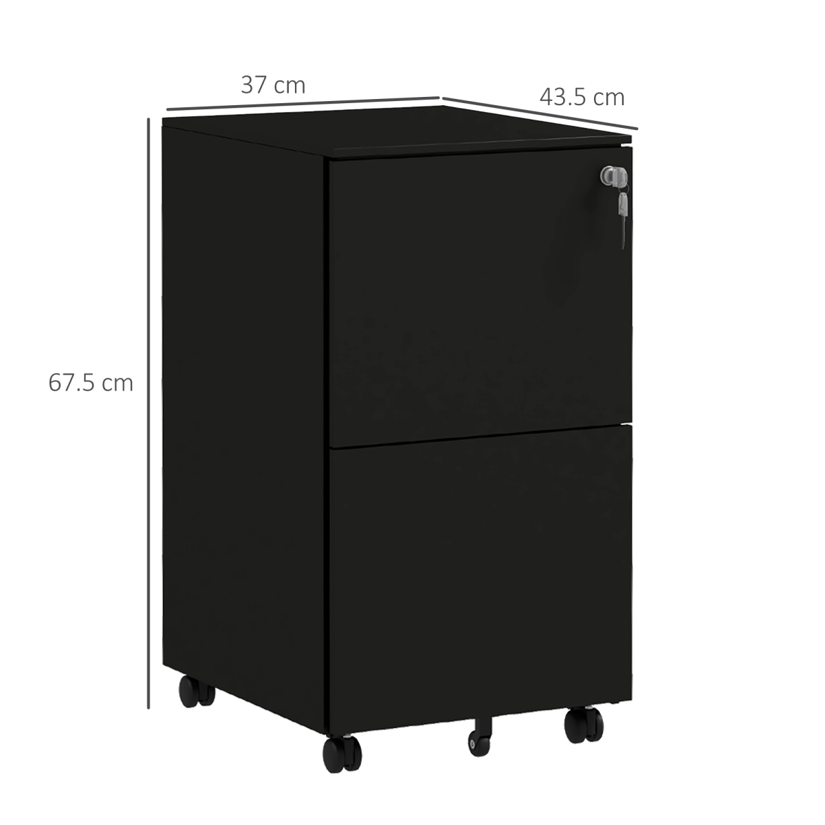 Vinsetto Steel File Cabinet with Lock and Hanging Bar for Letter A4 Legal Size