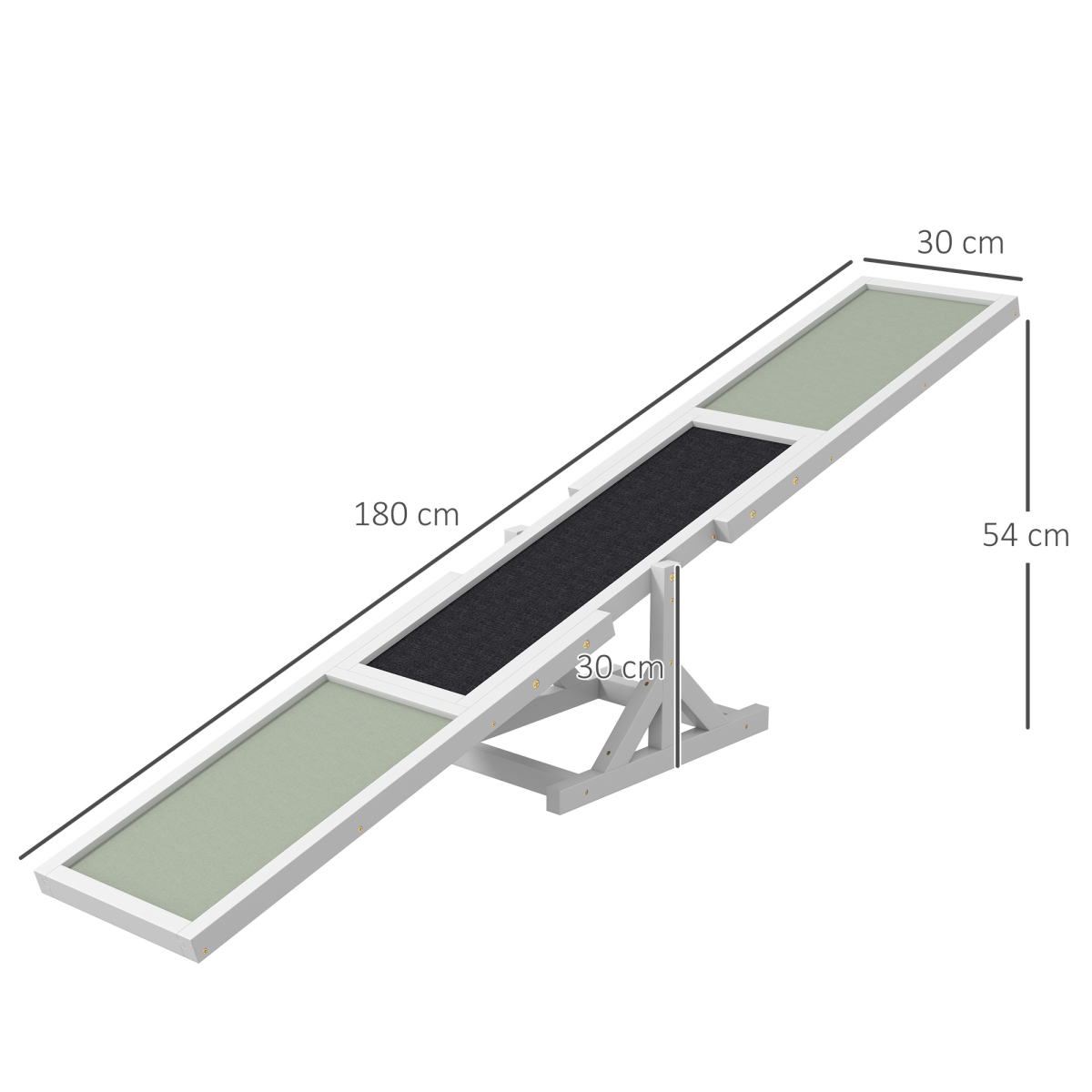 PawHut Wooden Dog Seesaw with Anti-Slip Surface, 30kg Capacity