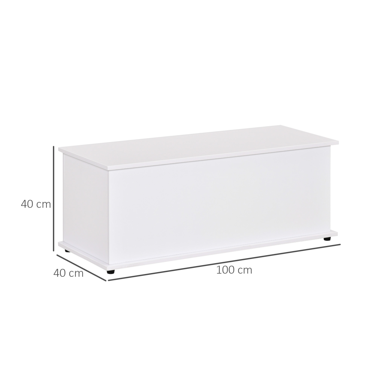 White Storage Chest with Lid, Spacious 60kg Capacity