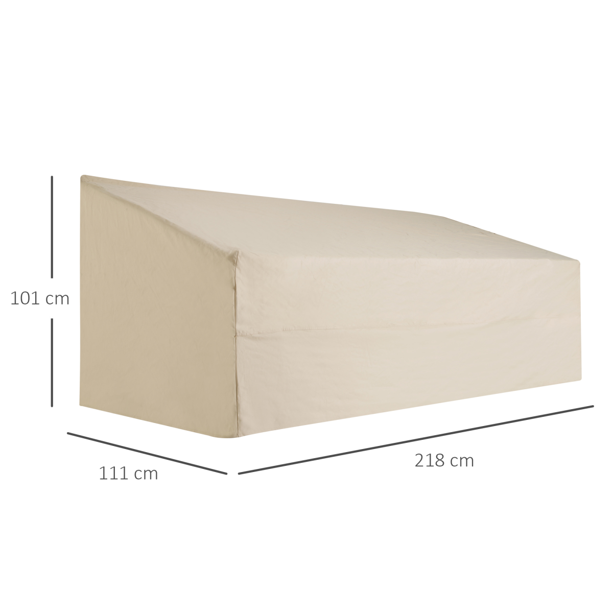 Outsunny Waterproof Patio Furniture Cover for 3-Seat Sofa, Beige, 218 x 111 x 101 cm