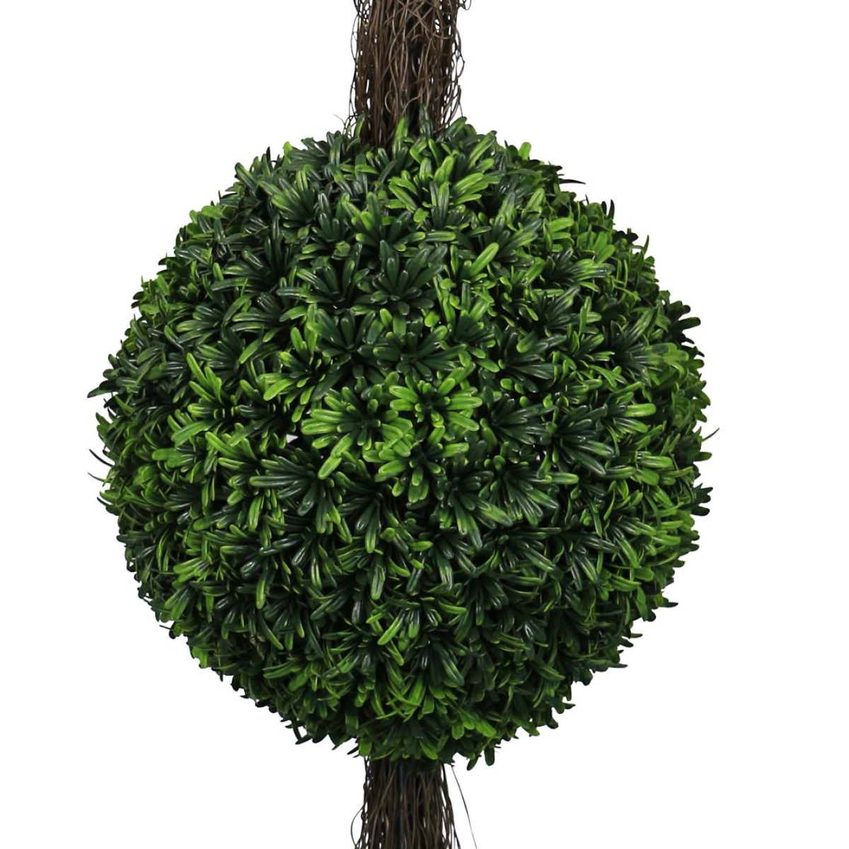 Leaf 90cm Artificial Podocarpus Double Ball Topiary Tree in Pot