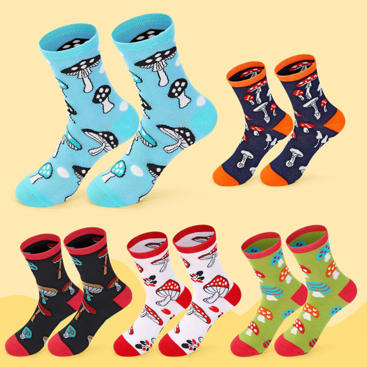 Vinsani Animal Design Socks 5 Pack, One Size Fits Women UK 4-7 EU 37-40