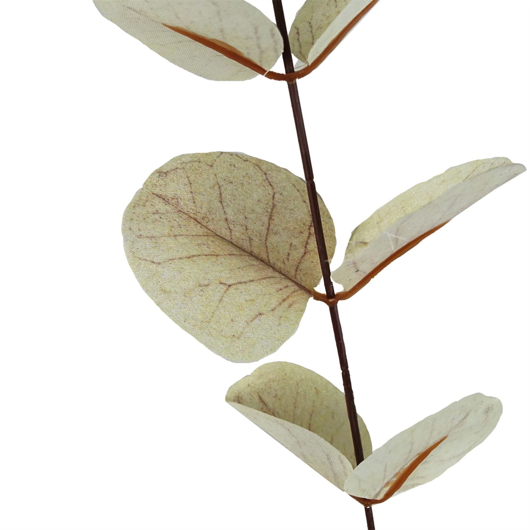Leaf Pack of 6 White Eucalyptus Foliage Stems 80cm Wired Silk Leaves