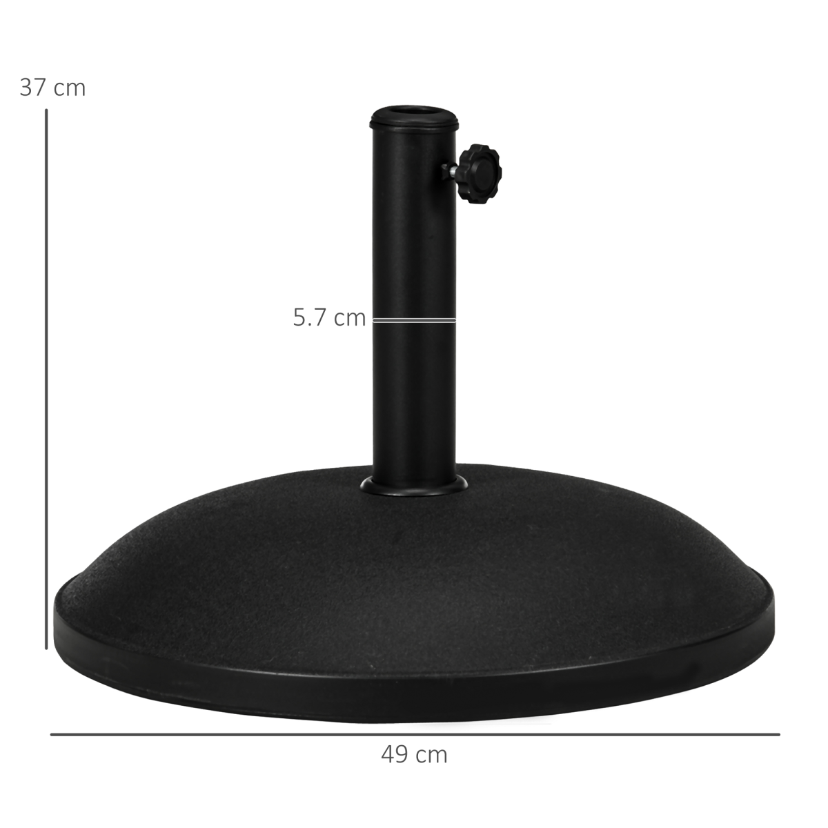 Outsunny 25kg Round Black Umbrella Base Stand for 35/38/48mm Poles