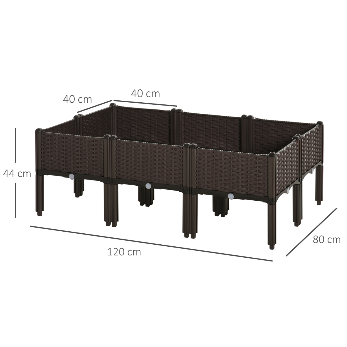 Outsunny 6-Piece Stackable Raised Garden Bed with Drainage Holes