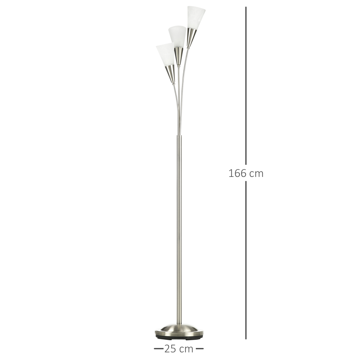 3-Light Upright Floor Lamp, Uplighter Standing Lamp for Home