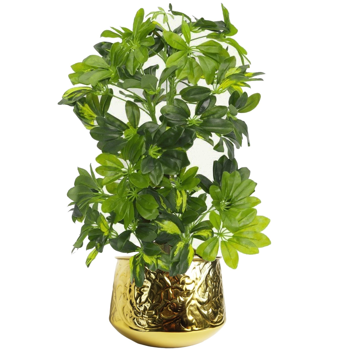 Gold Swirl Handmade Metal Planter by Leaf 24cm x 18cm Gold Colour