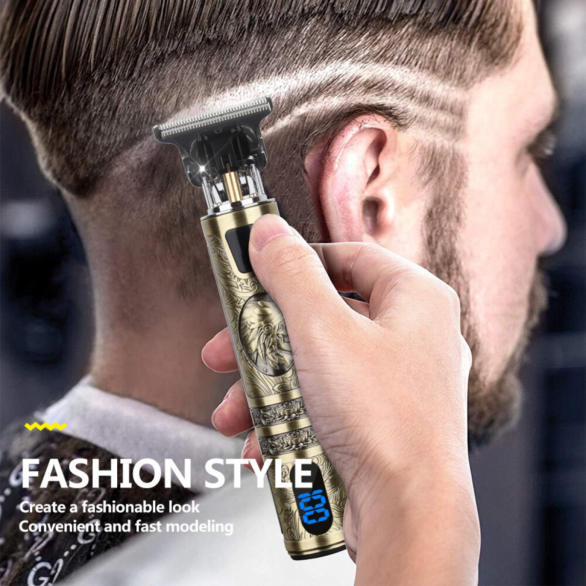 Small LCD Screen Display Professional Men Cordless Hair Clippers Beard Trimmer Cutting Machine Kit