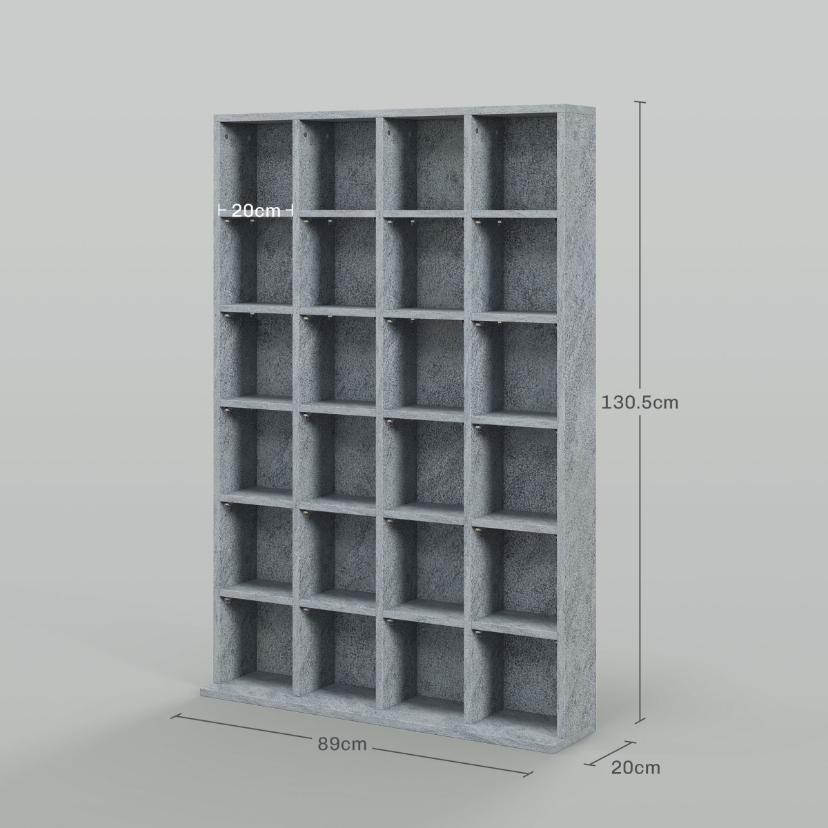 HOMCOM Grey Media Storage Rack for 480 CDs or 312 DVDs/Blu-rays