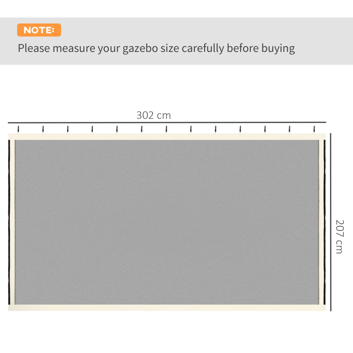 Outsunny Replacement Gazebo Mesh Netting Screen Walls for 300 x 300cm 4-Panel Gazebos
