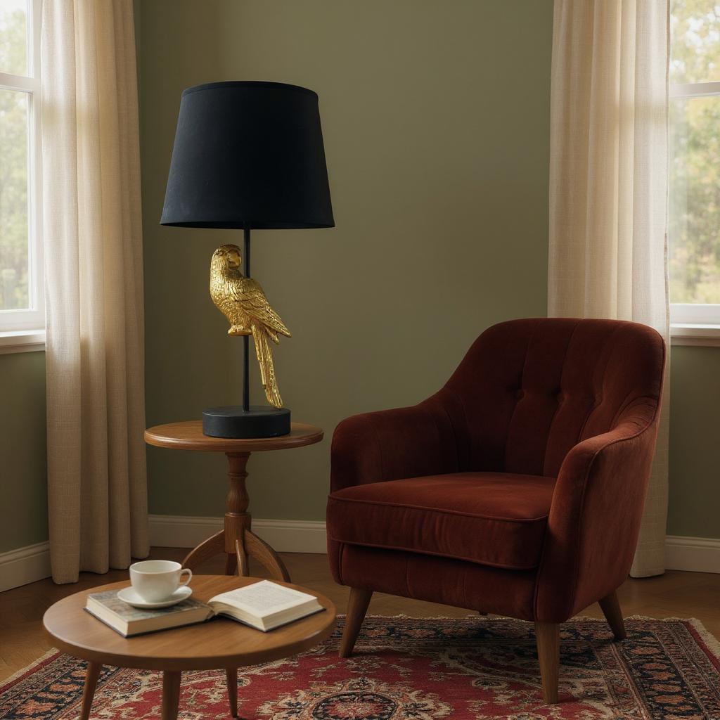 MSL 47X22X22M Table Lamp with 9 Black Shade and In-Line Switch