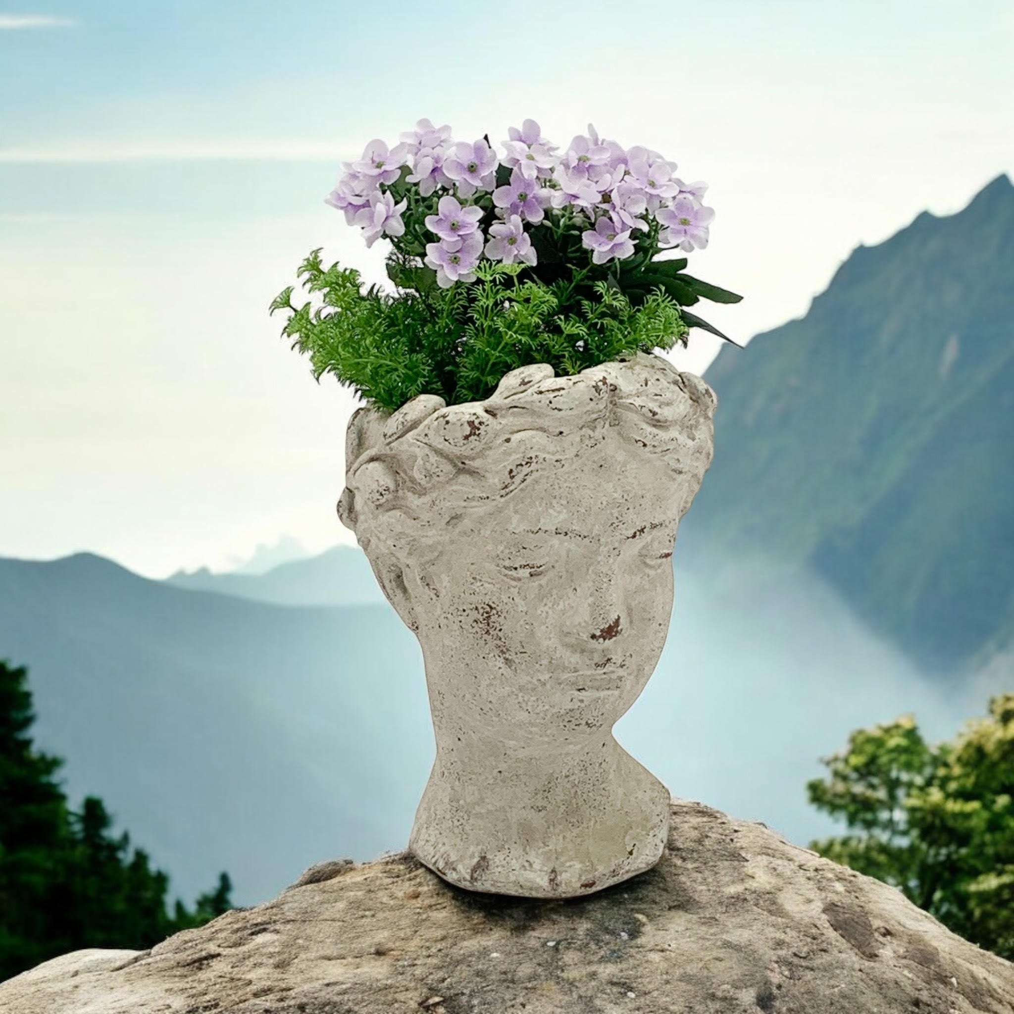 MSL 35cm Cream Cement Bust Pot