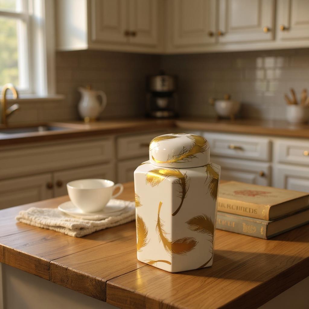 MSL Ceramic 23cm Glazed Ginger Jar for Home Decor