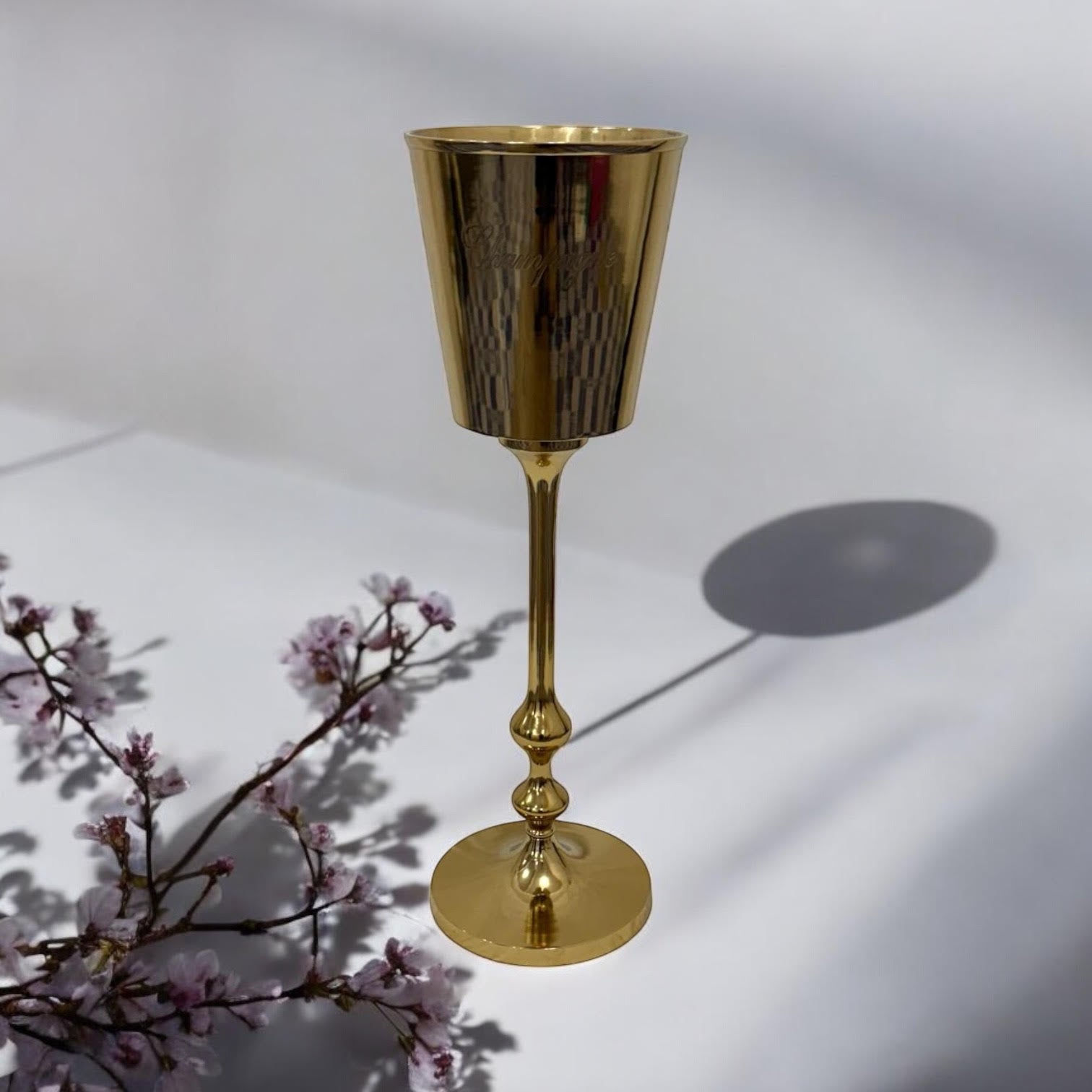 MSL 79cm Gold Floor Standing Nickel Plated Champagne Bucket