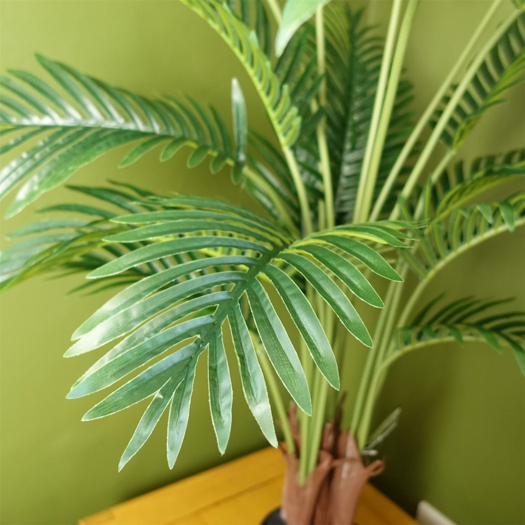 Leaf 110cm Artificial Areca Palm Tree in Black Pot
