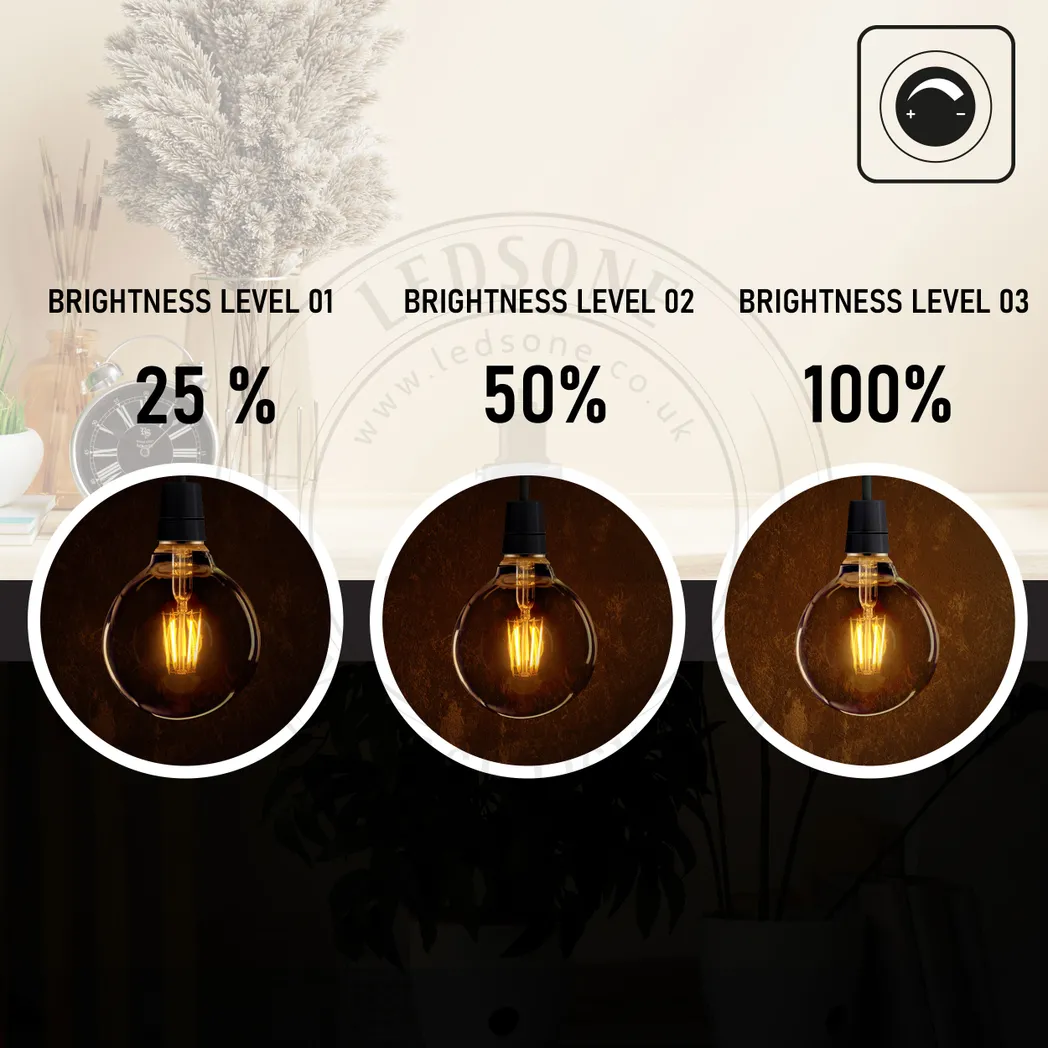 10 Pack E27 LED Edison Dimmable Vintage Amber Glass Warm white 2700K Light Bulbs