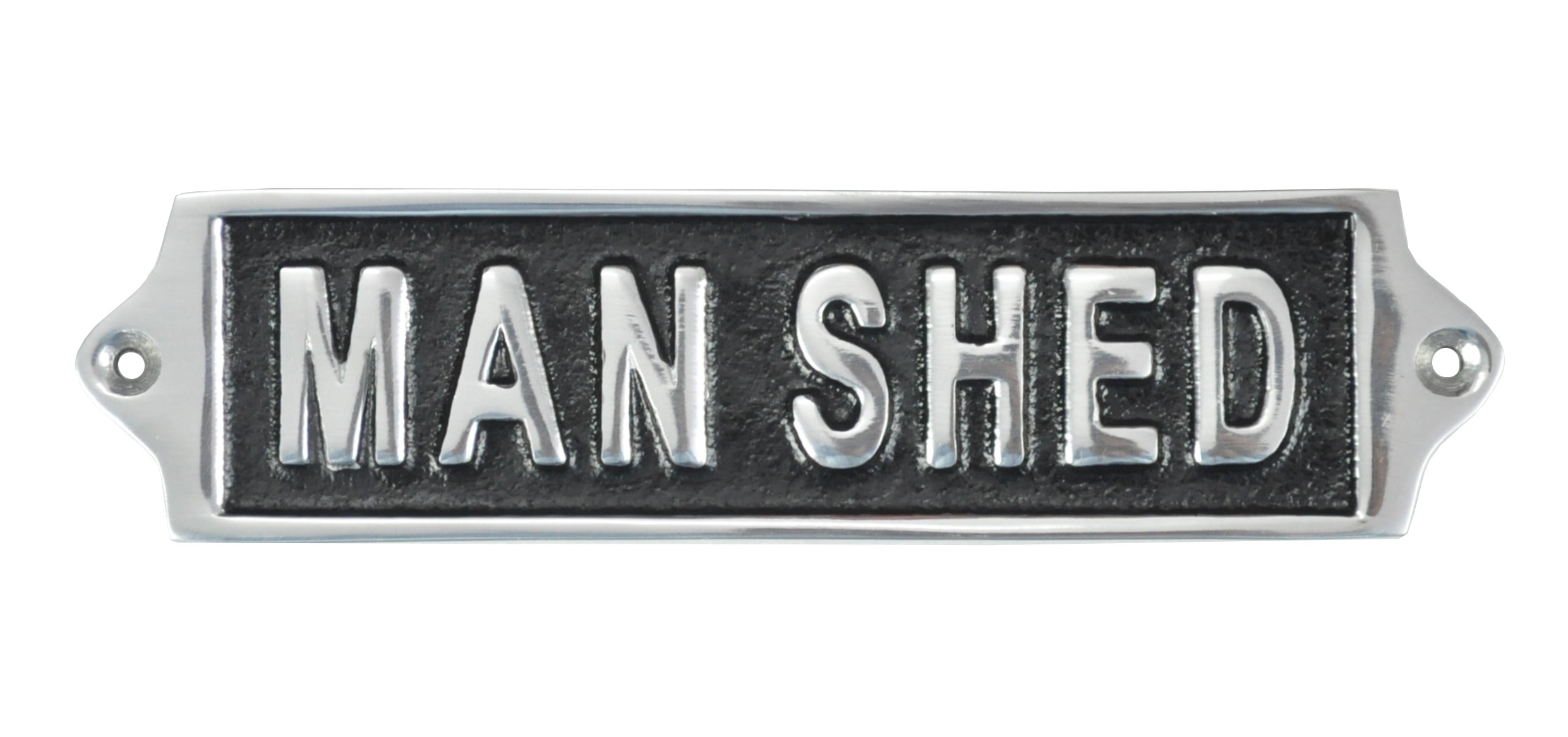 MSL 18cm Man Shed Metal Wall Sign, Small Slim Hand Finished Decor with Pre-Drilled Holes