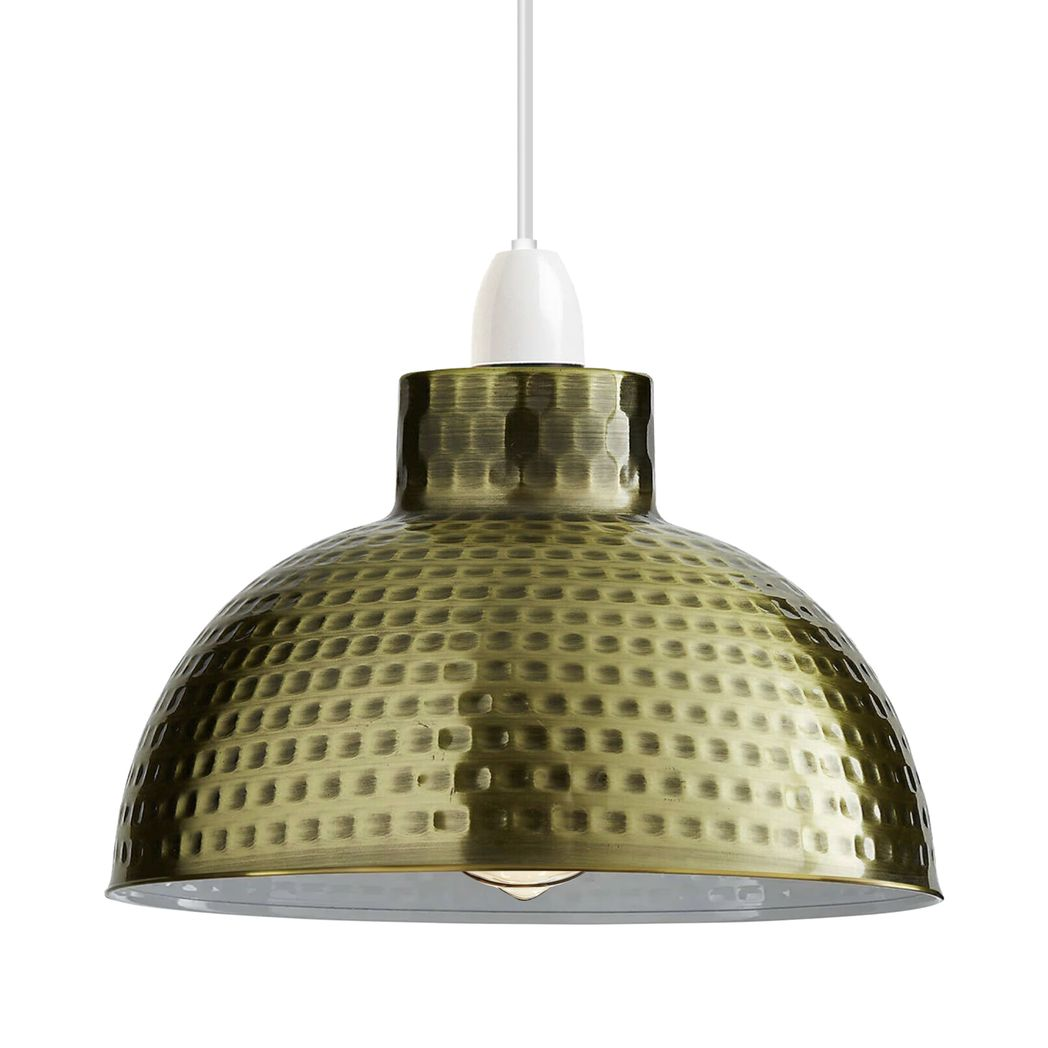 2 Pack Vintage Green Metal Dome Lamp Shades, 26cm, E27/B22 Compatible