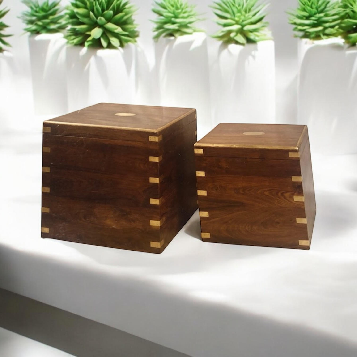 MSL Set of 2 Wooden Chests 45cm