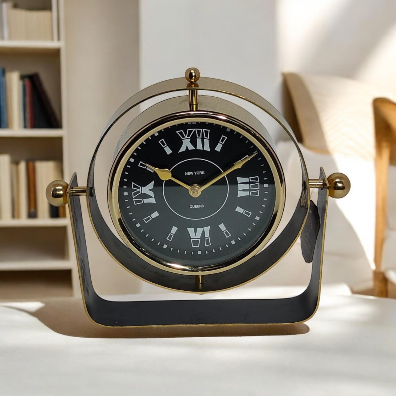 MSL Hand-Finished Table Clock, 1 AA Battery Required