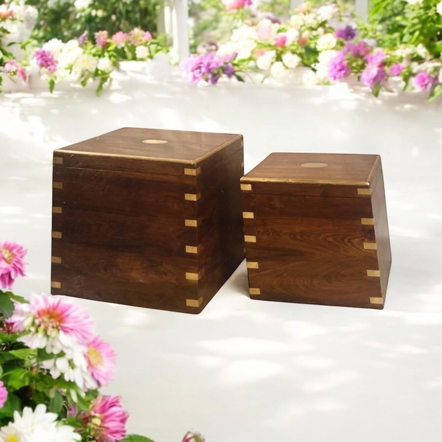 MSL Set of 2 Wooden Chests 45cm