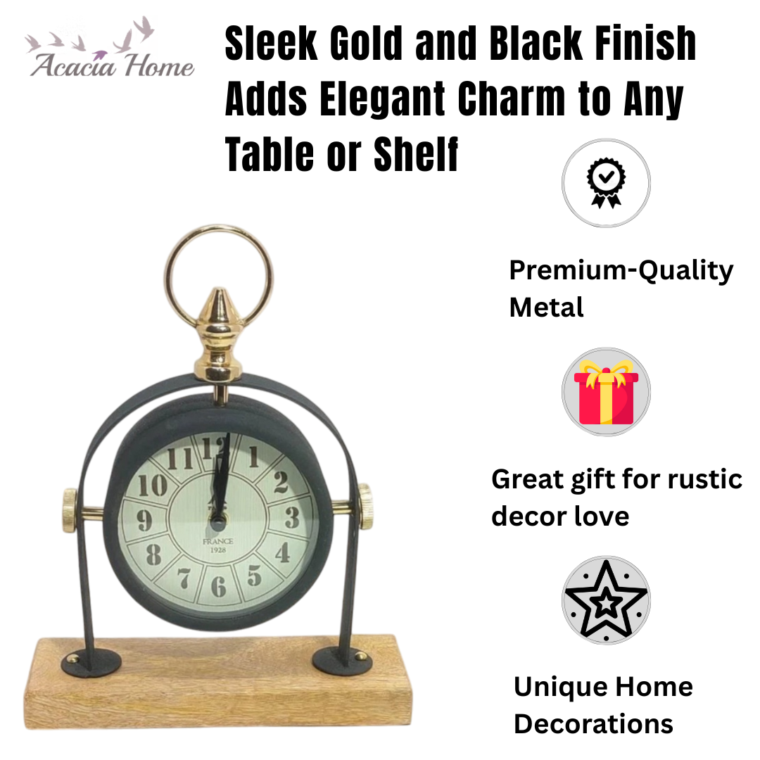 MSL Hand Finished Table Clock, 1 AA Battery Powered