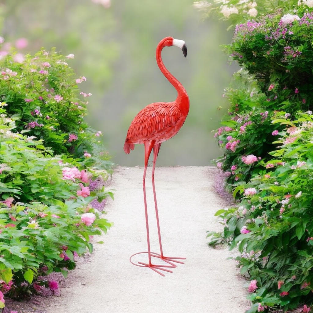 MSL 150cm Pink Metal Flamingo