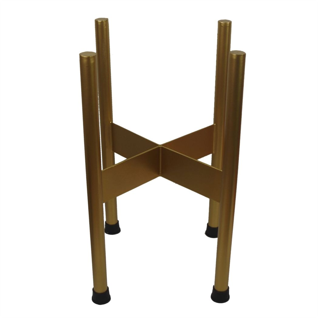 Leaf Medium Gold Metal Planter Stand with Gold Metal Planter 38.5cm x 18cm
