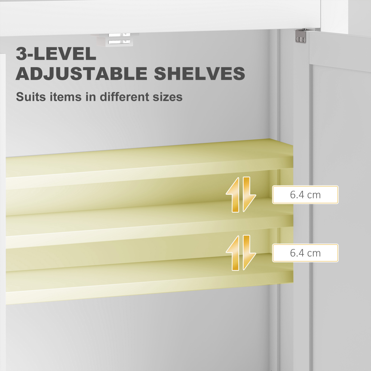 HOMCOM Wall Mounted Bathroom Storage Cabinet with Adjustable Shelves