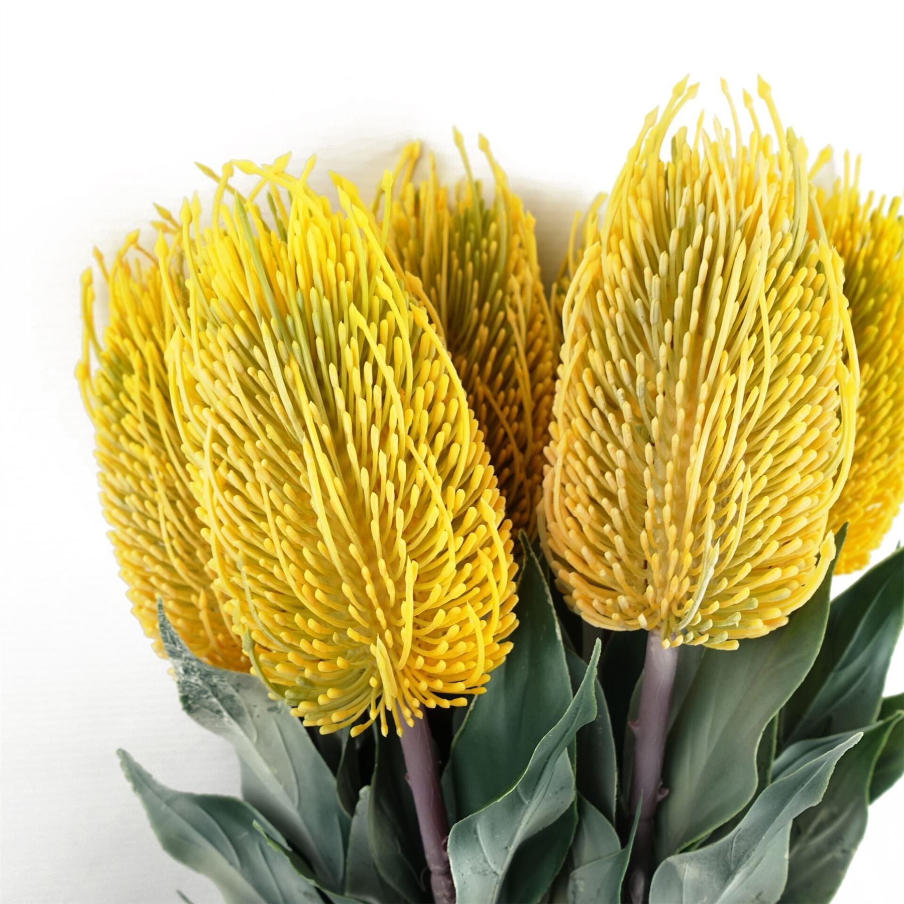 Leaf 75cm Artificial Banksia Menziesii Yellow Artificial Flower Single Stem