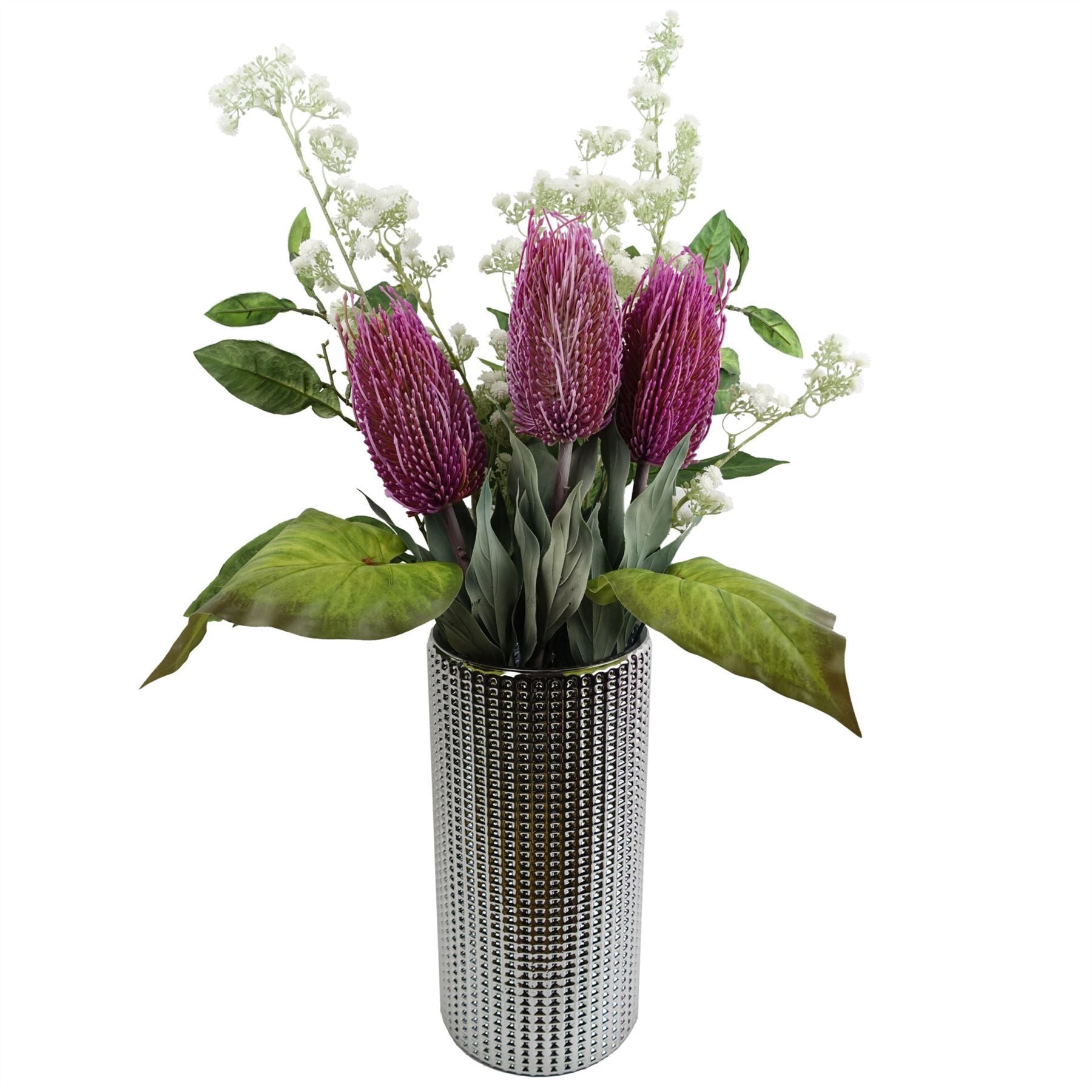 Pack of 6 75cm Artificial Banksia Menziesii Pink Flower Stems