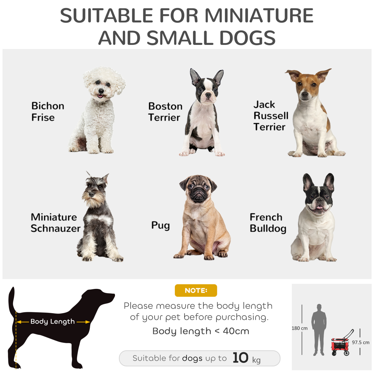 PawHut Foldable Pet Stroller with Detachable Carrier, Soft Padding, Red