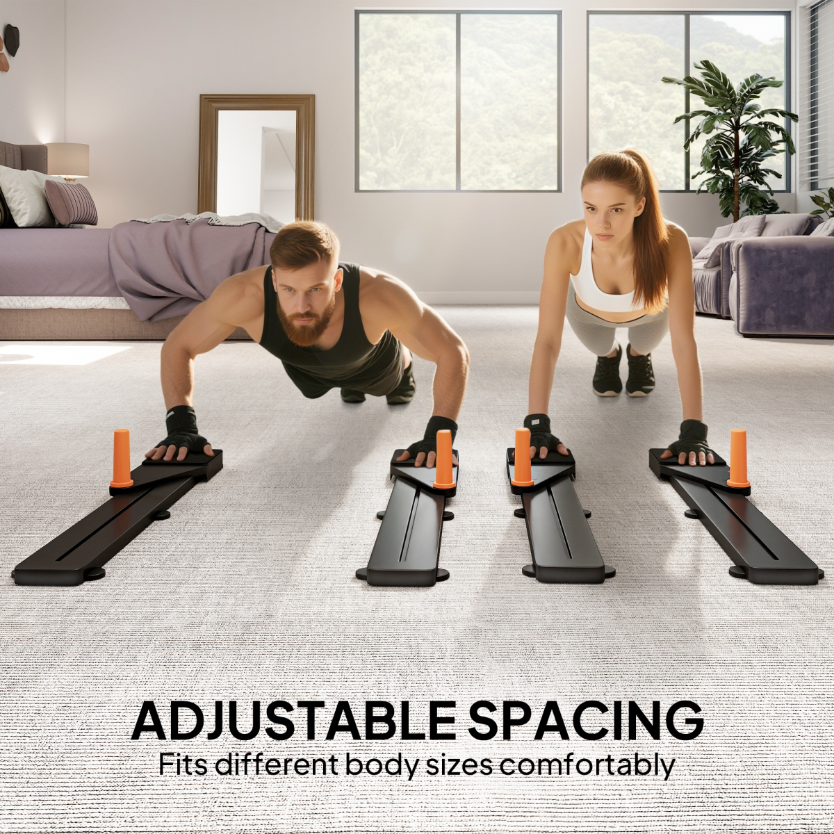 SPORTNOW Set of 2 Push Up Boards, Portable Home Gym, 120 kg