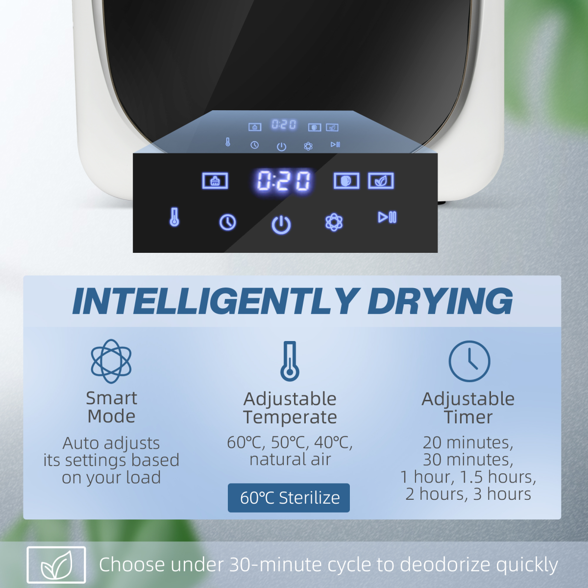 HOMCOM 4kg 800W Vented Tumble Dryer with Deodorize & Smart Mode