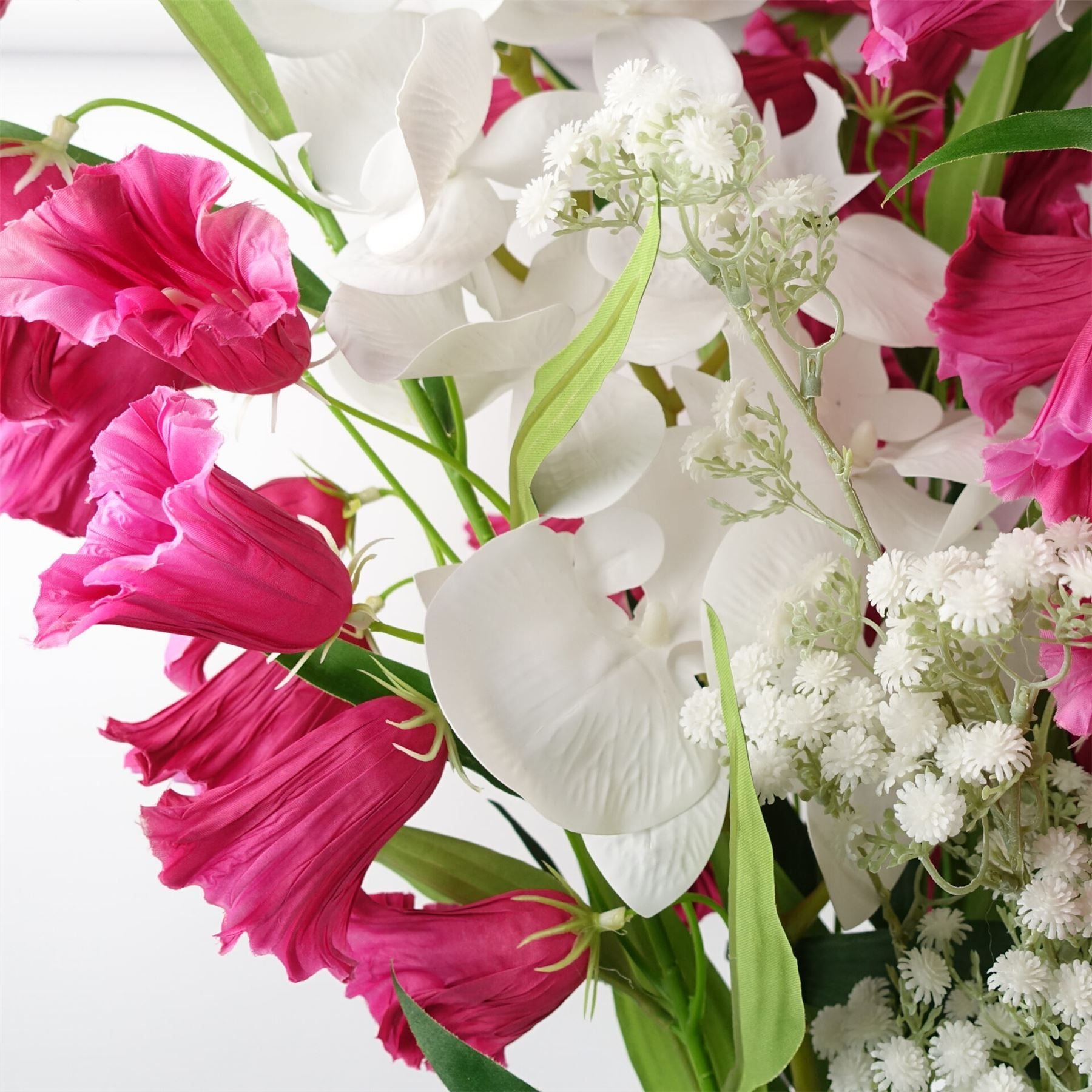 Leaf Pack of 6 White Gypsophila Artificial Flower Stems 85cm