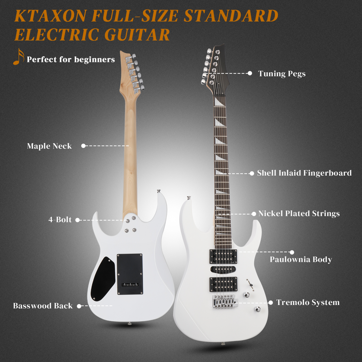 170 Model With 20W Electric Guitar Pickup Hsh Pickup Guitar Stereo Bag Harness Picks Rocker Connector Wrench Tool White