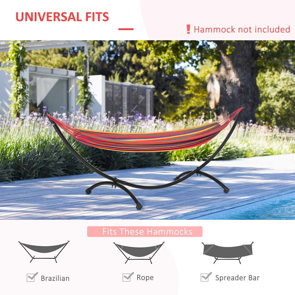 3(m) Metal Hammock Stand Frame Replacement Garden Outdoor Patio