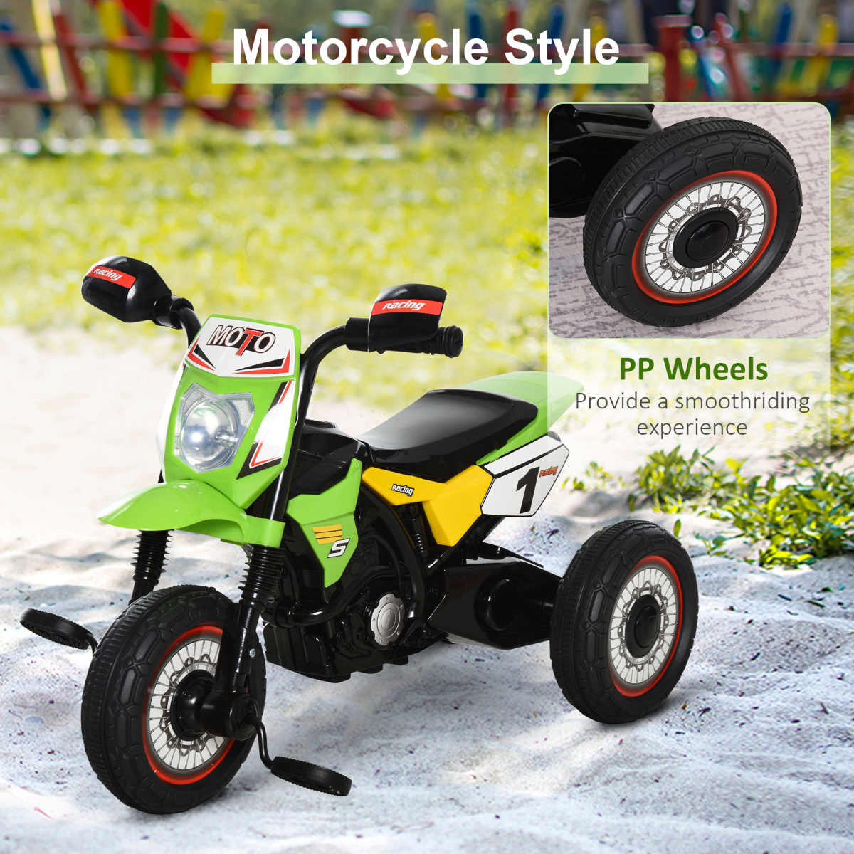 HOMCOM Toddler Pedal Tricycle Ride-On with Music and Lights, 18-36 Months
