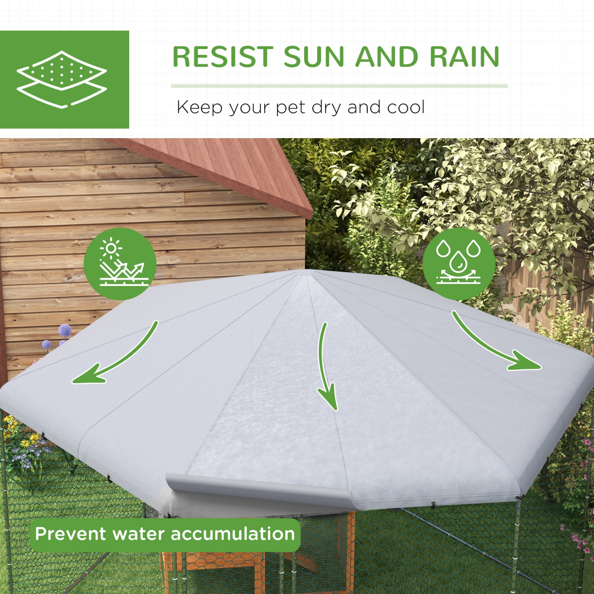 PawHut Walk-In Chicken Run with Cover for Chickens, Ducks and Rabbits
